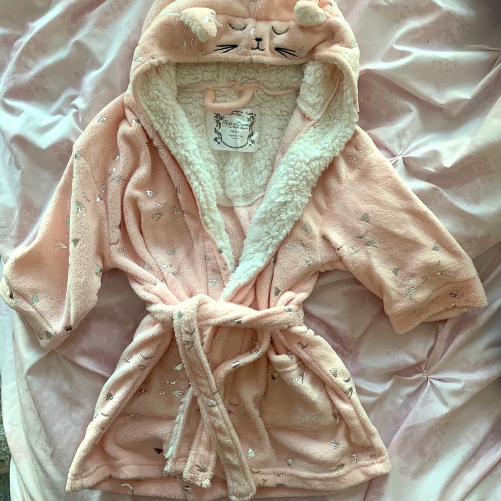 Soft Pink Kitty Cat Robe